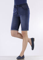 Bermuda's met push-up effect DONKERBLAUW