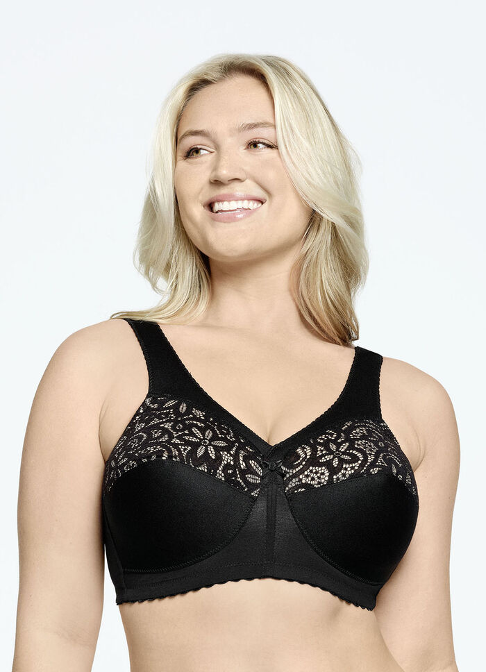 Glamorise steunbeha met geborduurd kant ZWART