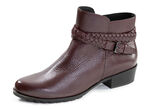 ELENA EDEN, comfortabele dames enkellaarsjes, winterschoenen, breedte G, met rits BORDEAUX
