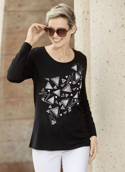 Shirt met contrastprint 