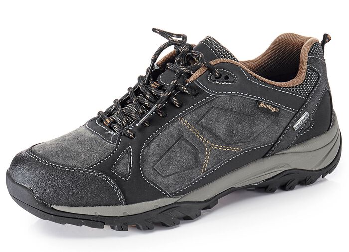 Ademende heren veterschoenen met uitneembaar voetbed GRIJS-ZWART-COGNAC