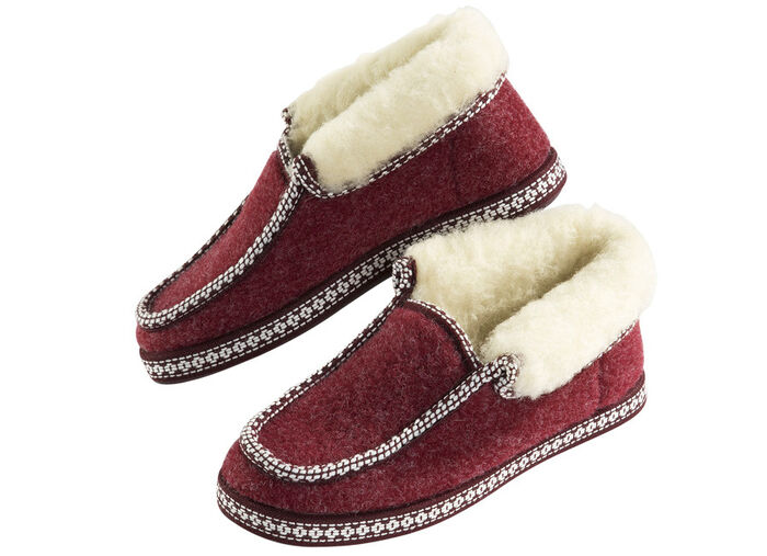 Cottagepantoffels met antislip rubberen buitenzool BORDEAUX