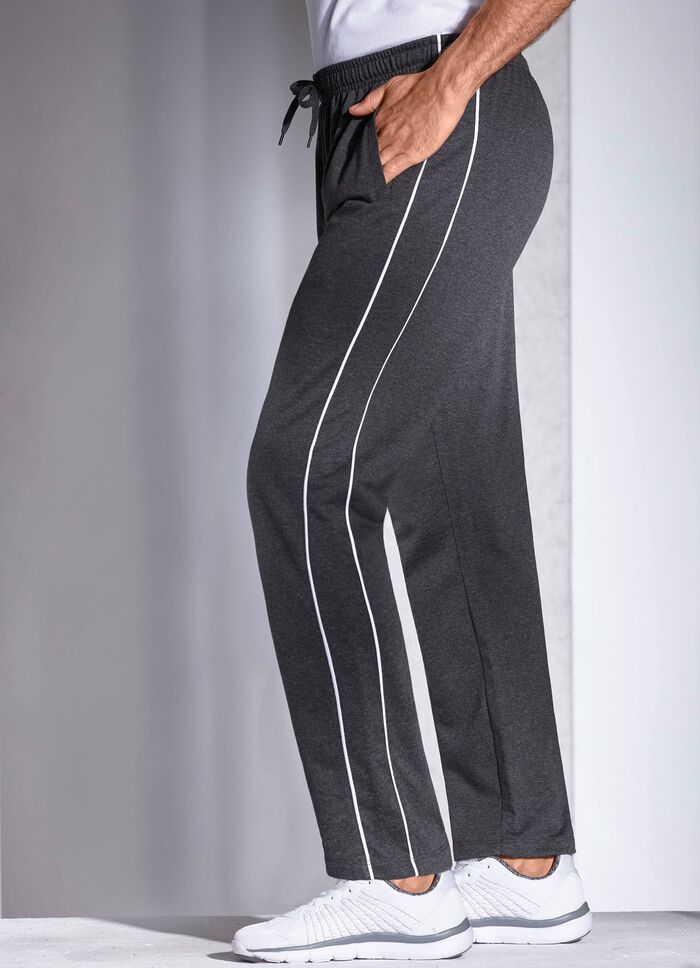 Vrijetijdsbroek met zijbies ANTHRAZIT MELIERT