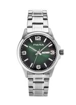 Para-quartz herenhorloge met stalen bandkast 