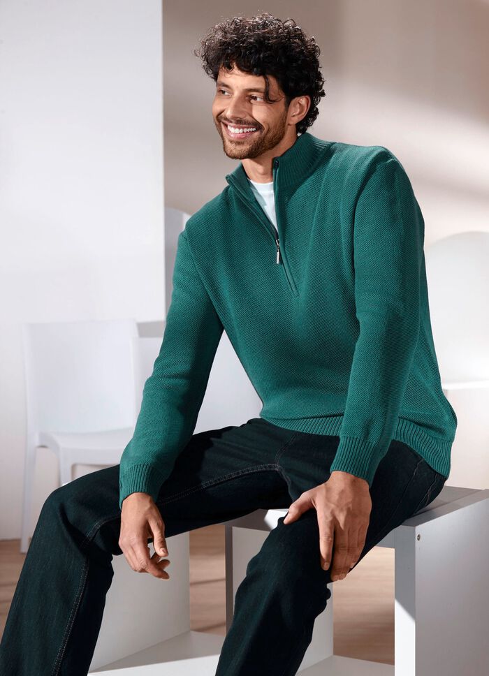 Effen opstaande kraag trui in 3 kleuren 