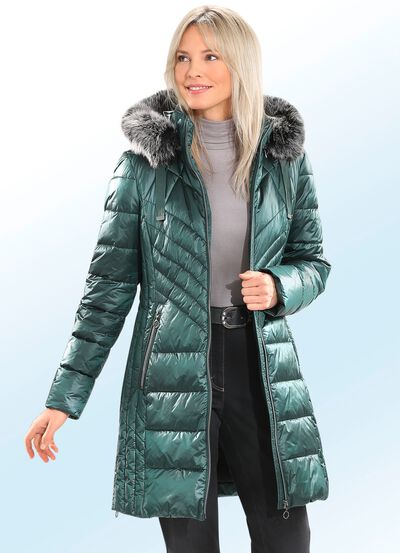 Korte jas met verticale quilt 