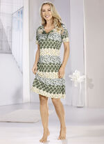 Modal nachthemd met knoopsluiting en korte mouwen OLIV-ORANGE-BUNT