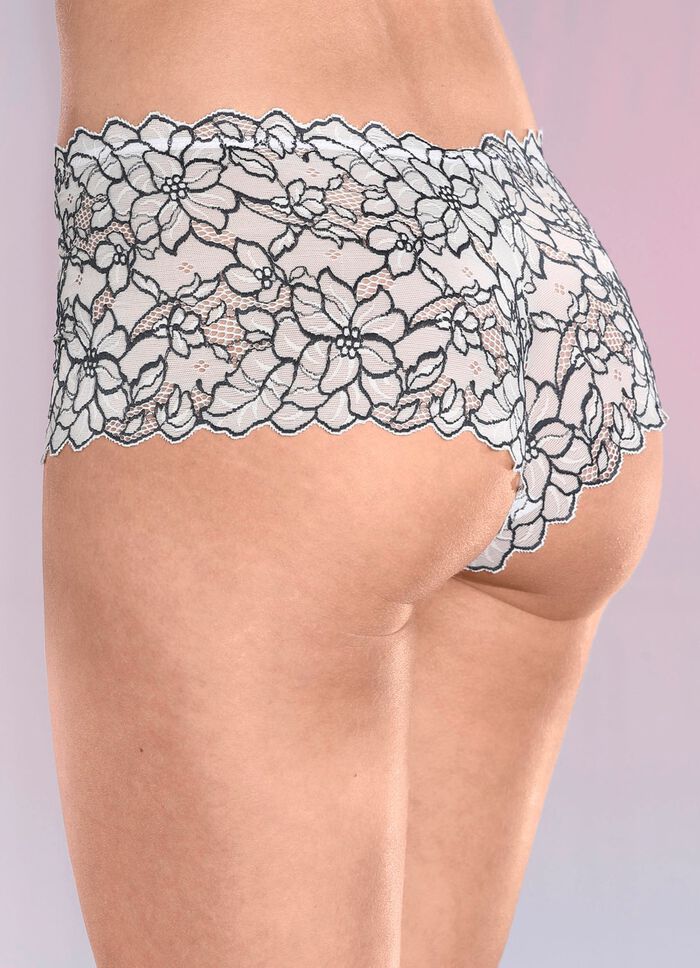 Tweepak broeken van elastisch kant 