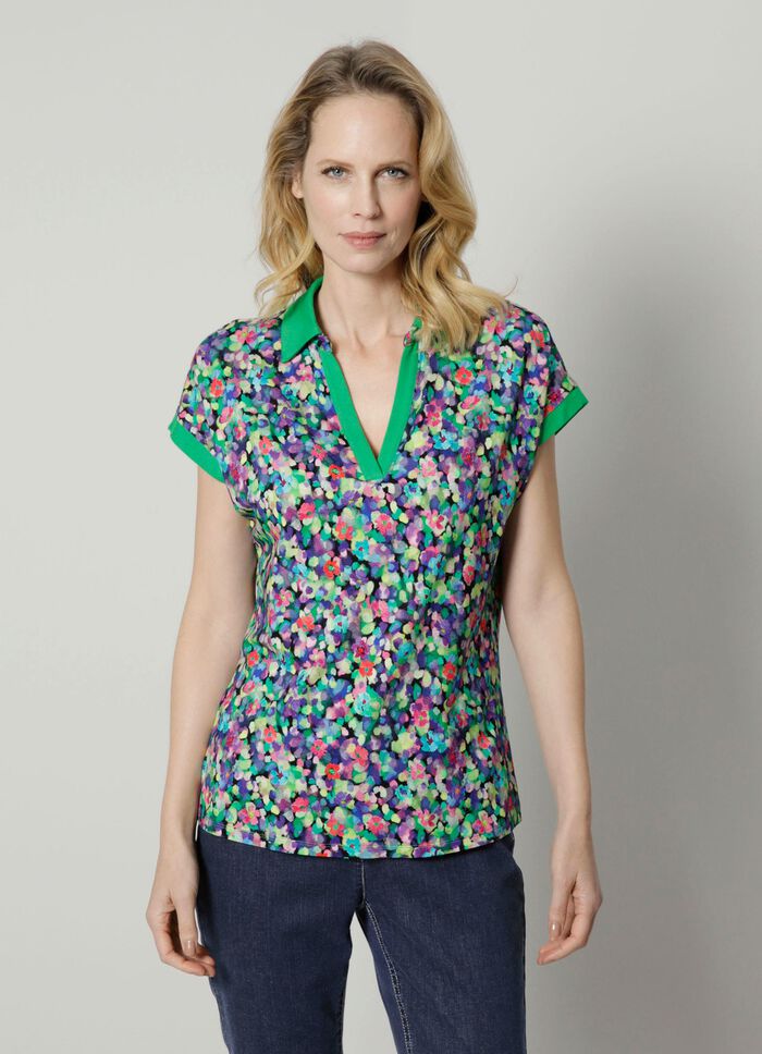 Poloshirt met verlaagde mouwen 