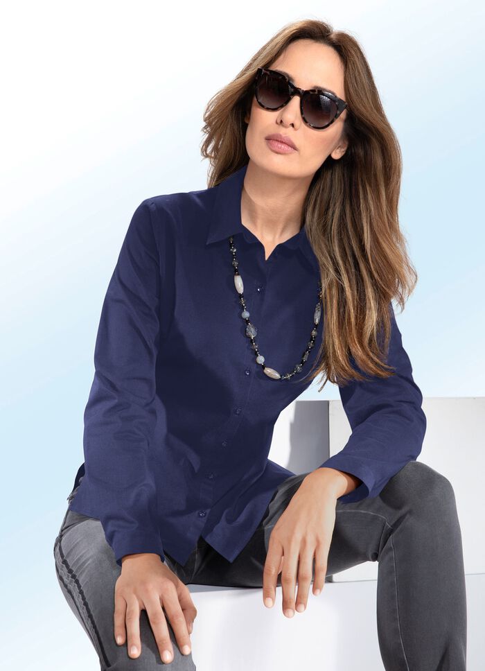 Blouse met overhemdkraag MARINE