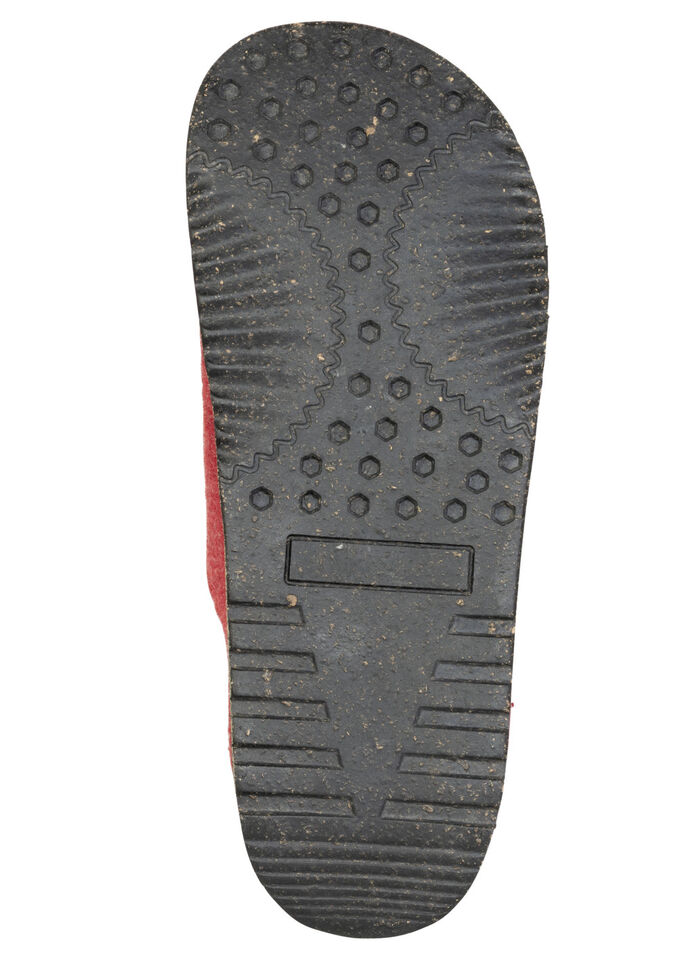 Gemini, comfortabele damespantoffels, breedte G, met uitneembaar voetbed ROOD