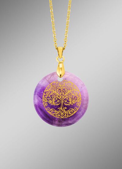 Levensboom hanger met amethist 