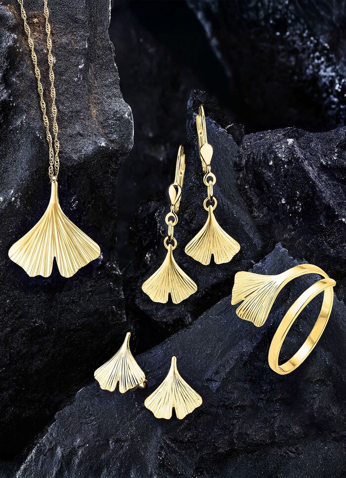 Oorbellen 'Ginkgoblad' 