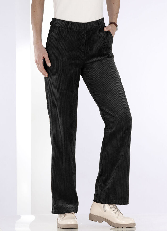 Broek in modieuze breedte ZWART