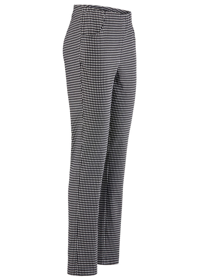 Broek met trendy pied-de-poulemotief ECRU-ZWART