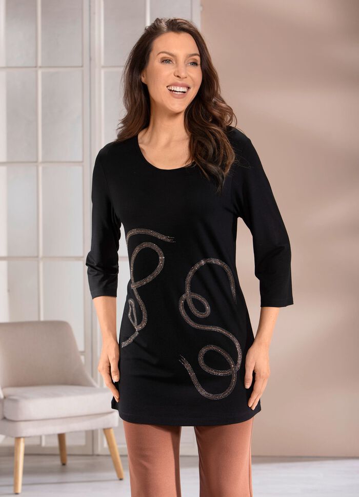 Lang shirt met ronde hals 