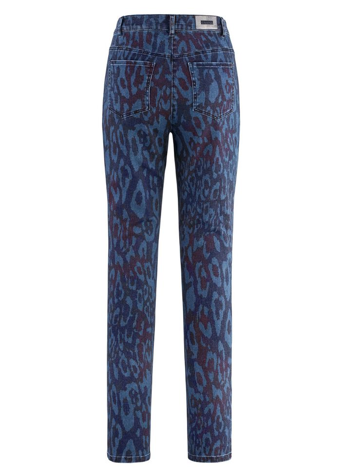 Jeans met trendy dierenbontdessin 