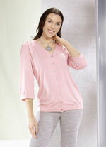 Overhemdblouse met doorlopende knoopsluiting in 2 kleuren ROSÉ