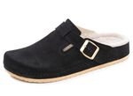 Mubb, klassieke damespantoffels, breedte H, met lamsvacht ZWART