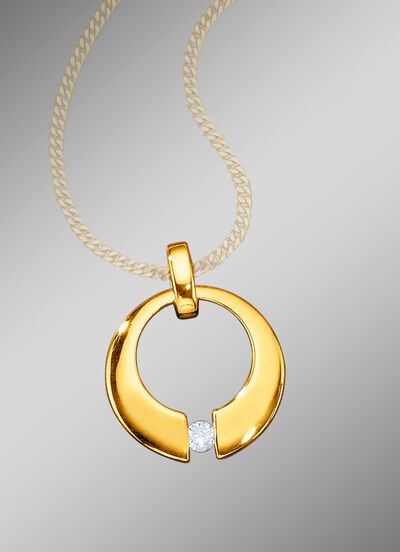 Massieve kettinghanger met briljant 