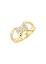 Vergulde damesring met zirkonia 