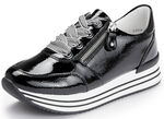 Remonte sneakers met effectieve vetersluiting ZWART