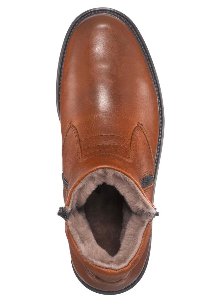 GINO GALANTE, gevoerde herenlaarzen, winterschoenen, met lamsvacht BRUIN