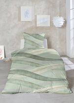 Gemakkelijk te strijken flanellen beddengoedset GROEN