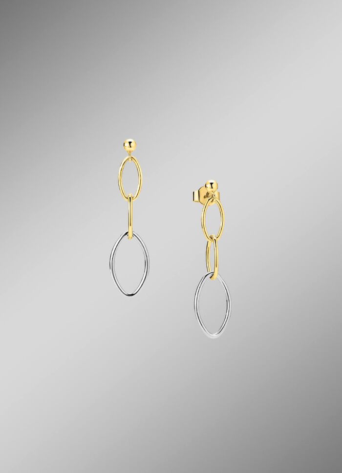 Oorstekers: moderne elegantie in tweekleurig 