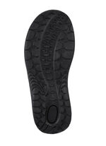 Sandaal van ingevet, gearceerd rundleer ZWART