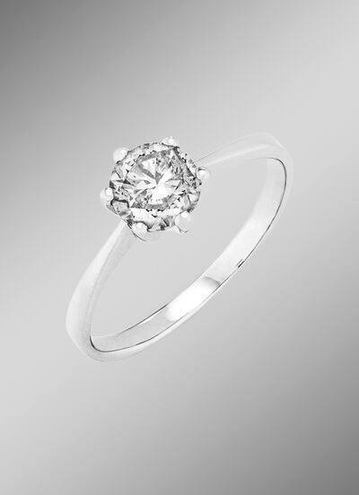 Fantastische solitair-damesring met briljant 