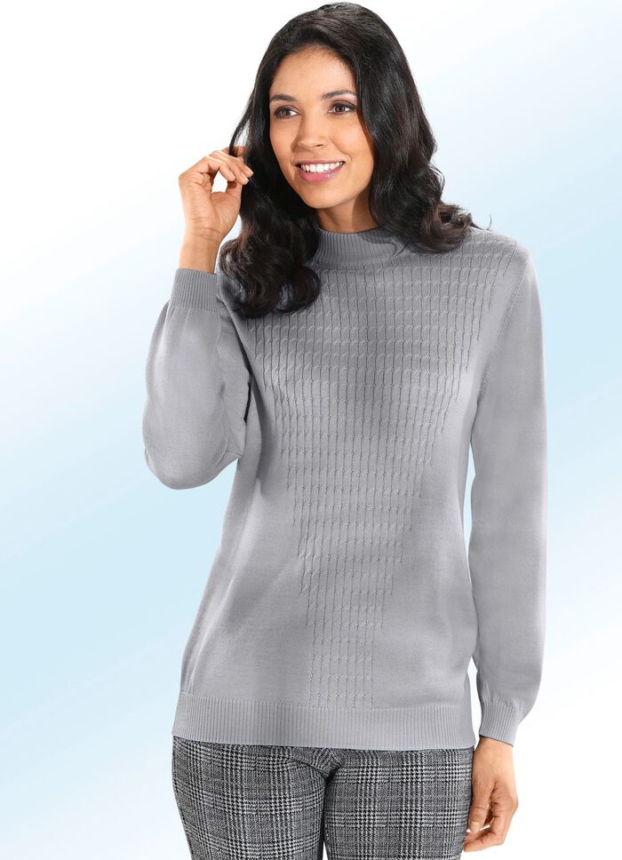 Trui met scheerwol ZILVERGRIJS