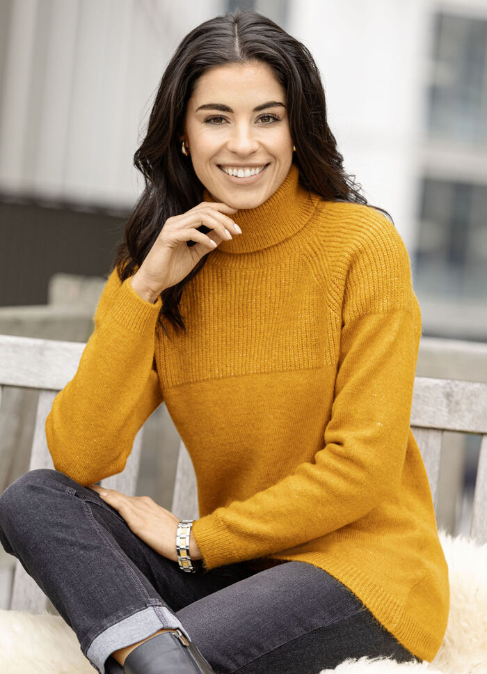 Trui van een gebreide mix SAFRAN MELIERT