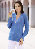 Cardigan met cloquéstructuur AZURBLAU