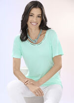 Shirt met interessante afwerking in 2 kleuren STANG