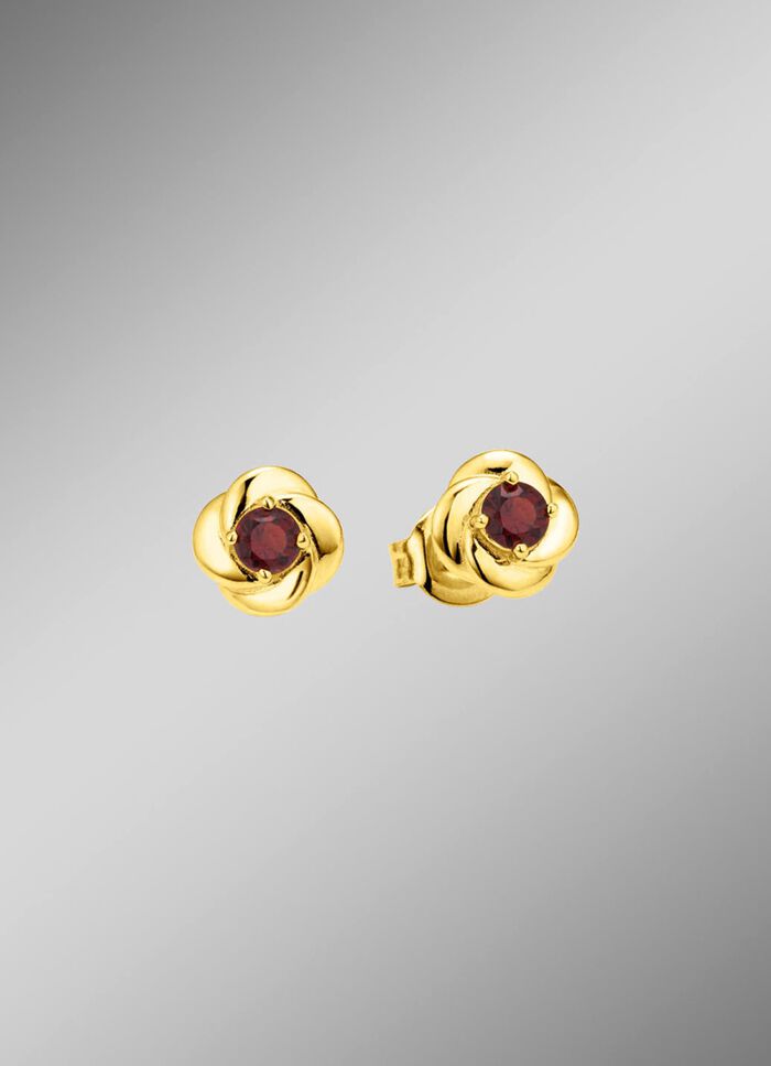 Oorknopjes met echt granaat 