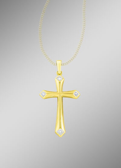 Kruishanger met diamant 