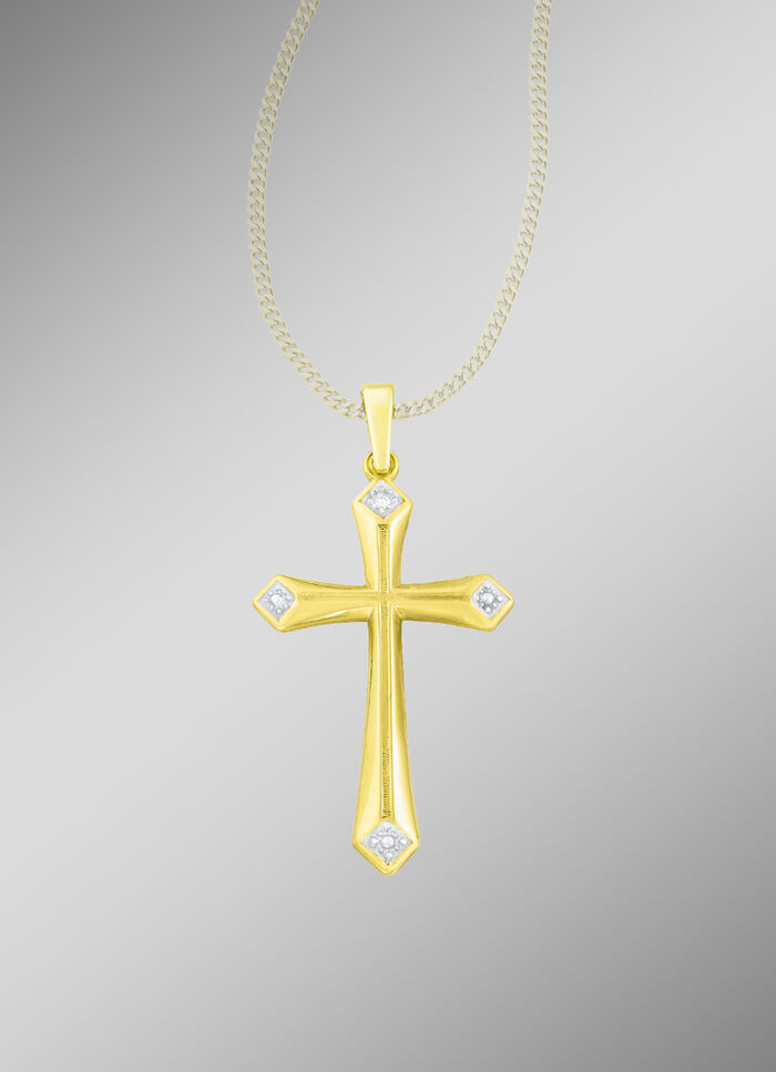 Kruishanger met diamant 