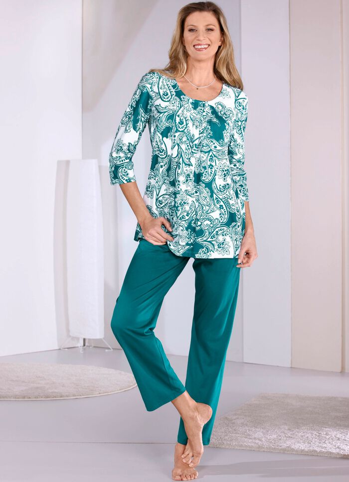 Pyjama met 3/4 mouwen en lange broek 