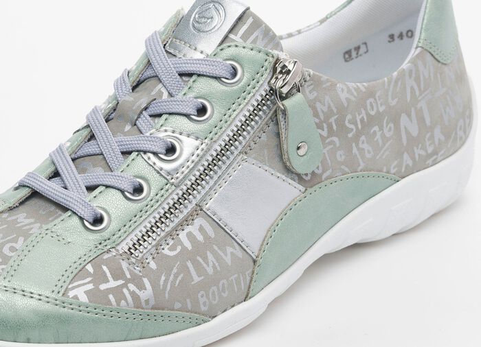 Remonte sneakers met bedrukte rand MINT-ZILVERGRIJS