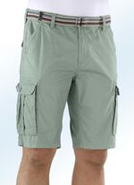 Bermudashort met cargozakken in 4 kleuren MINTGROEN