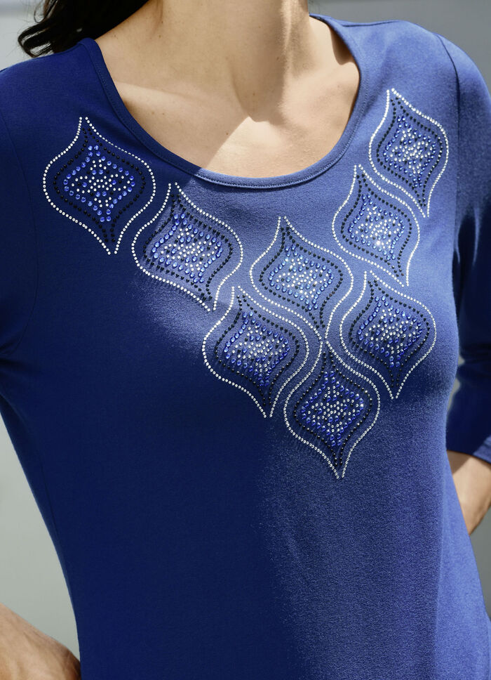 Shirt met strass-versiering op de voorkant 