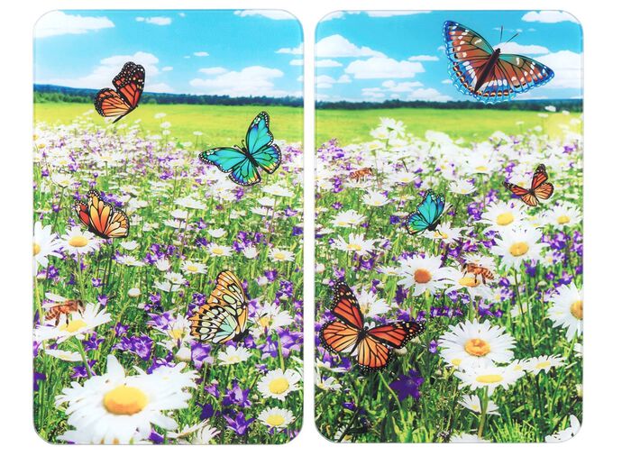 Kachelafdekplaten met zomerweidemotief 