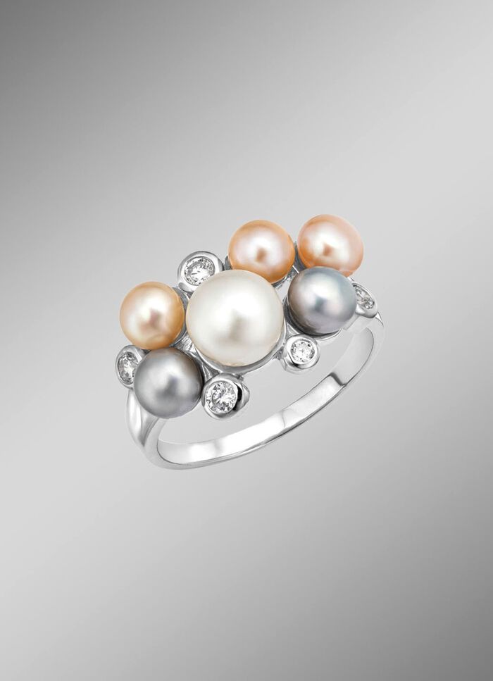 Parelglans en stralende elegantie: damesring met zoetwatercultuurparels 