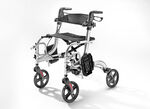 Rollator, ook te gebruiken als rolstoel ZILVER