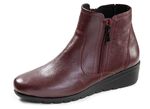ELENA EDEN, gevoerde dames enkellaarsjes, winterschoenen, breedte G, met rits BORDEAUX