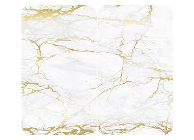 Kookplaat afdekplaten/wandpaneel, motief marmer goud 