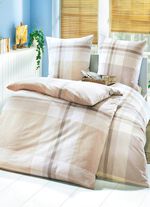 Strijkvrije beddengoedset van Biberna BEIGE