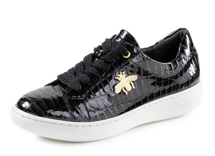 ELENA EDEN sneakers gemaakt van lakleer met elegante metalen sieraden SCHWARZ