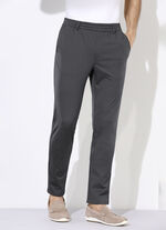 Broek met elastische tailleband in 3 kleuren ANTHRAZIT MELIERT